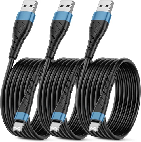 Miniatura 20 de Cable de carga corto con certificación MFi para iPhone, paquete de 3 unidades de 1 pie, 12 pulgadas para cable de carga Lightning, cable de datos