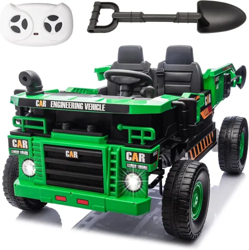 FINITO Juguetes de paseo de 24 V para niños grandes, camión volquete eléctrico y pala extra, auto de juguete eléctrico para niños, camión, automóvil