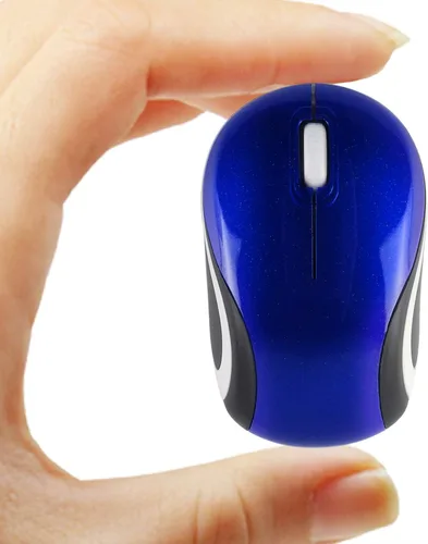 Miniatura 12 de Mini mouse inalámbrico para computadora, tamaño pequeño, portátil, compacto de viaje, USB óptico de 3 botones, 1000 DPI, mouse inalámbrico para Negro