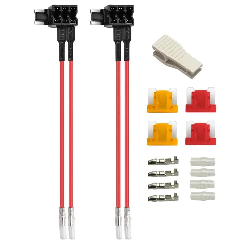 Miniatura 9 de Gebildet 2 piezas Grifo de Fusible de Doble Puerto Pequeño de 12V 24V para Añadir Circuito, Portafusibles de Cuchilla Piggyback Pequeño ATM