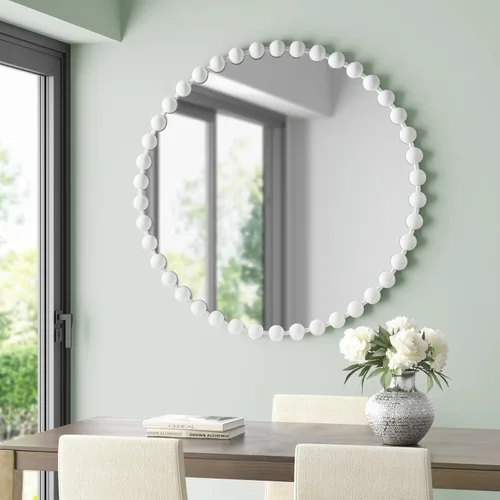 Miniatura 15 de Espejo redondo de Madison Park, espejo circular con marco de metal de 36 pulgadas, decoración de pared montada y colgante para entrada, baño, Negro