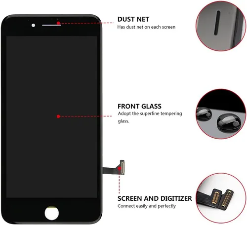 Miniatura 2 de iPhone 8 Plus de repuesto de pantalla negra para iPhone 8 Plus, pantalla LCD y pantalla táctil digitalizador, conjunto completo con kit