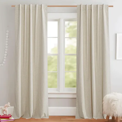 Miniatura 29 de NICETOWN Cortinas 100% opacas de 63 pulgadas de largo, 2 paneles de cortinas cortas con aislamiento térmico con forro para dormitorio, cortinas