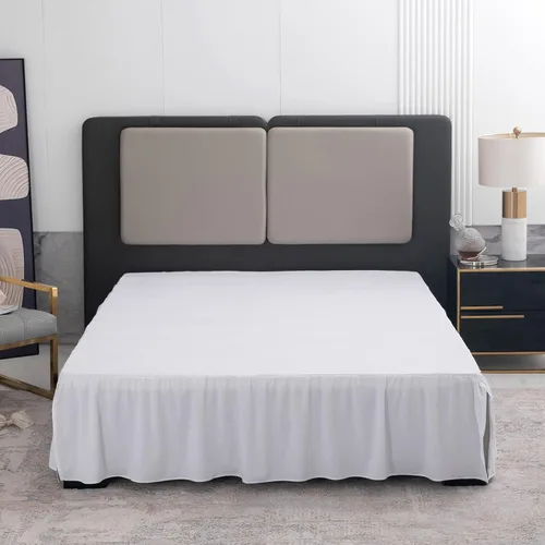 Miniatura 14 de TSUTOMI Falda de Cama Negra Tamaño Twin con Volantes y Esquinas Divididas, Falda de Cama Twin Caída de 12 Pulgadas, Falda de Cama Tamaño Twin Negra