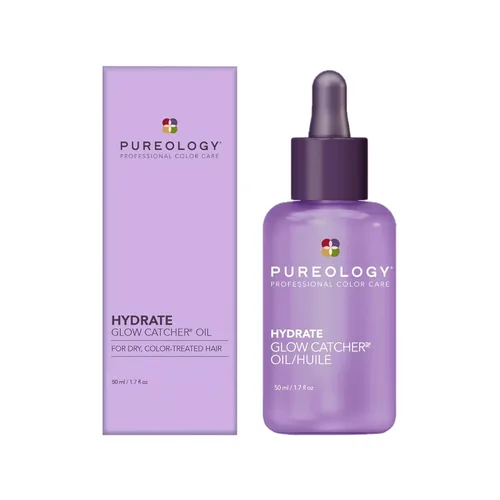 Pureology Hydrate Glow Catcher - Aceite para el cabello, antiencrespamiento, hasta 72 horas de hidratación y brillo del cabello, protector contra el