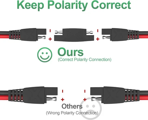 Miniatura 5 de OYMSAE Cable de extensión SAE, cable de desconexión rápida SAE de 6 pies 16 AWG a SAE, cable conector de extensión SAE para motor de arrastre