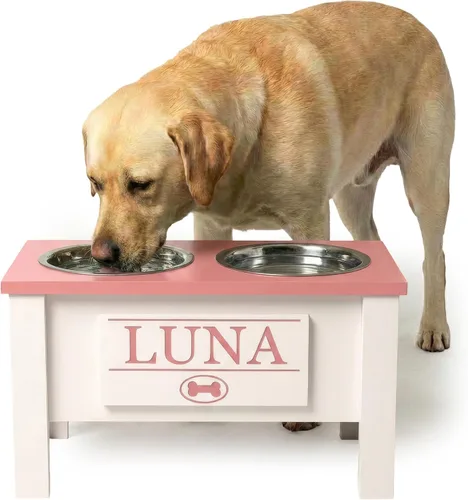 Miniatura 57 de GrooveThis Woodshop Soporte Personalizado de Cuenco Elevado para Perros de Tamaño Grande, Mediano, Pequeño y Extra Pequeño - Cuencos de Acero Negro