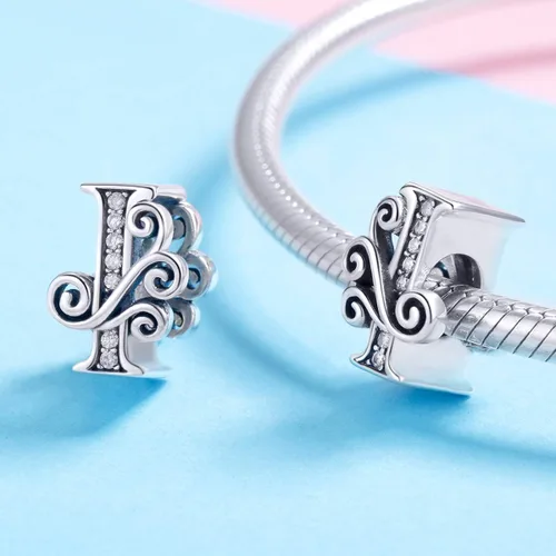 Miniatura 68 de BETTY&SARAH dije de plata esterlina 925 con forma de letra, para pulseras Pandora, letra del alfabeto, joya, regalo para mujer