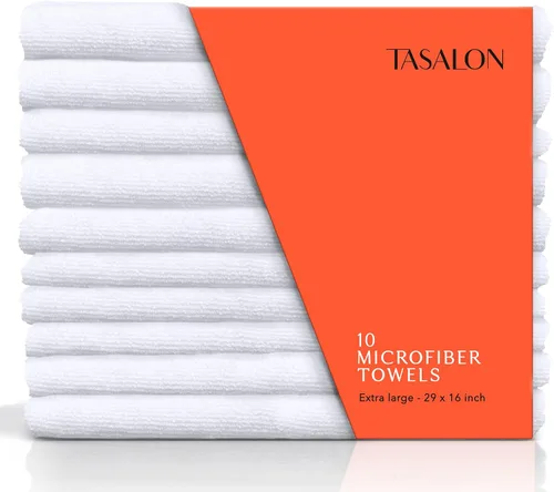 Miniatura 9 de TASALON Toalla de microfibra para el pelo para salón, paquete de 10, 29 x 16 pulgadas, toallas faciales de secado rápido y ultrasuaves con absorción