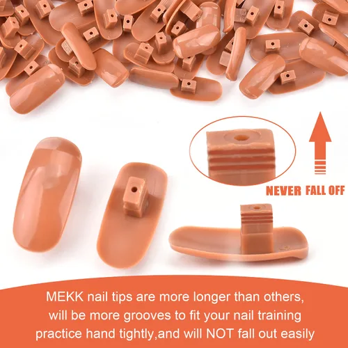 Miniatura 2 de MEKK Mano de práctica para uñas acrílicas, manos flexibles para practicar uñas, nunca se caen, kits de mano de entrenamiento de uñas con limas
