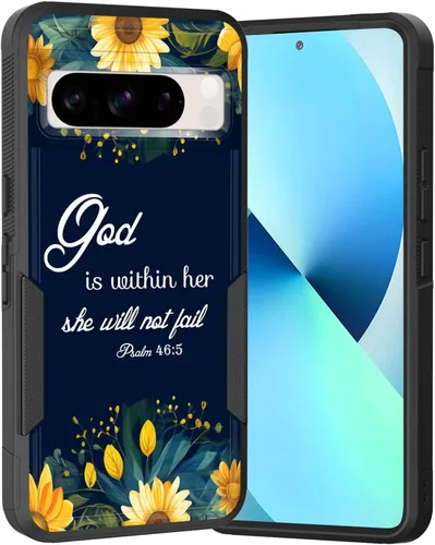Miniatura 115 de Funda para Pixel 6A, Híbrida de Doble Capa de Servicio Pesado Resistente a Prueba de Golpes PC Duro + Funda Protectora de Silicona Suave para Google