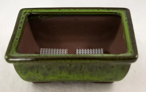 Miniatura 8 de Maceta para bonsái Shohin rectangular de 6 pulgadas + tierra + bandeja + roca + kit de malla, azul, verde