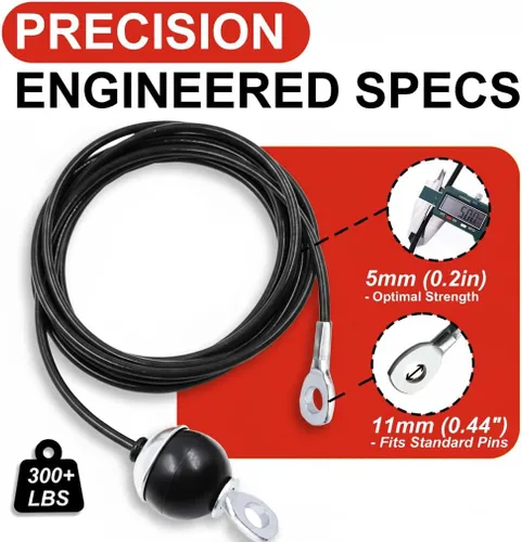 Miniatura 2 de J Bryant Reemplazo de cable de polea de fitness, cuerda de alambre de acero resistente de 0.197 in (0.2 pulgadas) para gimnasio en casa y accesorios