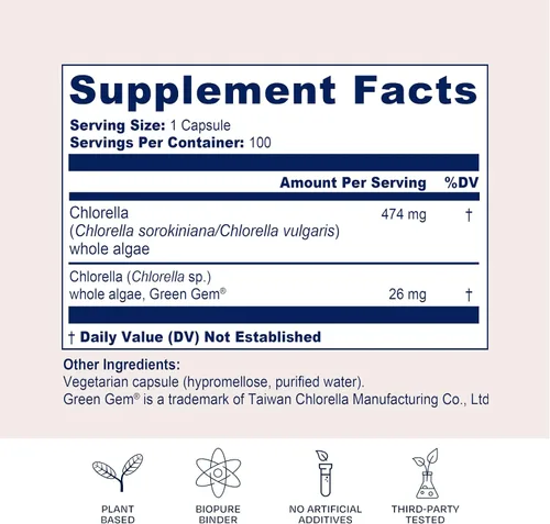 Miniatura 3 de BioPure Chlorella Growth Factor Cápsulas – Superalimento Nutracéutico denso en nutrientes lleno de proteínas, vitaminas, minerales y aminoácidos que