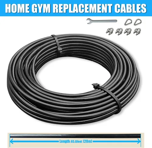 Miniatura 2 de Cable de polea para gimnasio en casa, cable de repuesto para máquina de cable de polea, longitud de la cuerda de alambre de 65.6/98.4 pies para 65.6