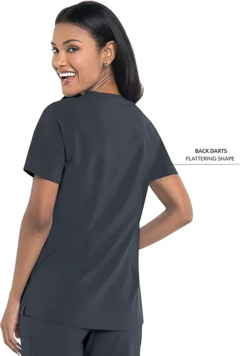 Miniatura 3 de Landau Womens Plus Size Urbane Performance Tailored Fit Super Stretch 3-Pocket Scrub Top 9015