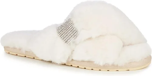 Miniatura 3 de EMU Australia Mayberry Crystal - Pantuflas de piel de oveja para mujer, talla 6, Natural