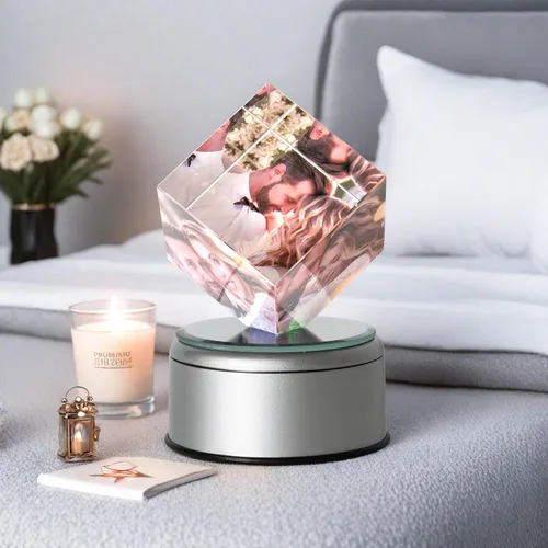 Miniatura 7 de Marco de fotos de cristal 3D personalizado, marco de fotos de cristal con impresión UV personalizado con tu propia foto, regalos personalizados
