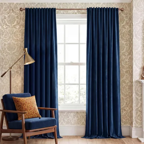 Miniatura 16 de NICETOWN Cortinas de terciopelo negro de 84 pulgadas de largo, 2 paneles, bolsillo para barra y pestaña trasera, cortinas opacas de lujo, cortinas