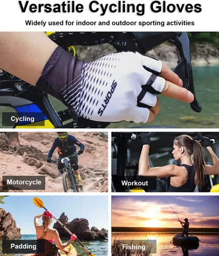 Miniatura 6 de SUJAYU Guantes de ciclismo, guantes de bicicleta de montaña, guantes de medio dedo, guantes de bicicleta para hombres, accesorios de bicicleta