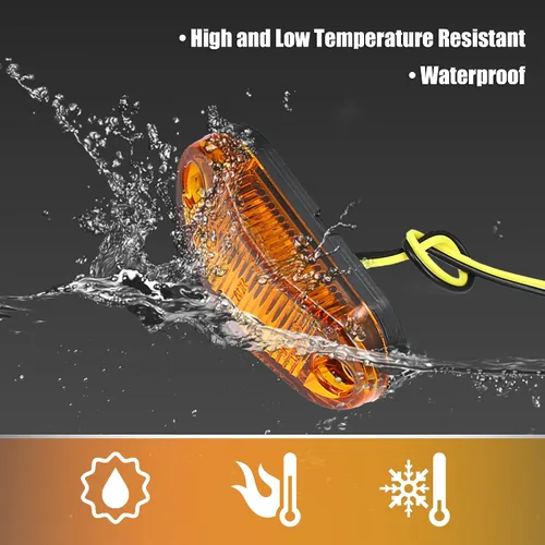 Miniatura 6 de X AUTOHAUX 10 luces LED de marcador lateral de remolque de 12 V-24 V, ámbar ovalado, luces indicadoras laterales de 2.5 pulgadas, impermeable