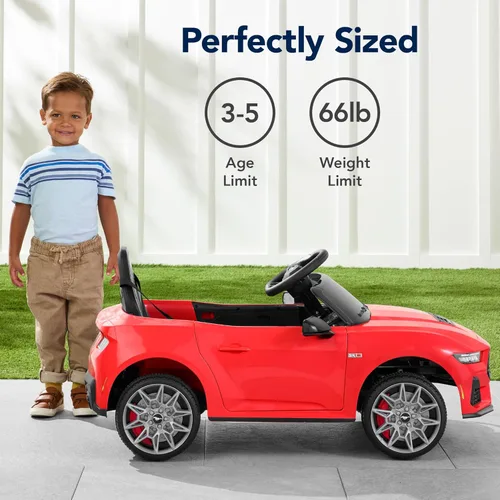 Miniatura 5 de Best Choice Products Carro de paseo eléctrico para niños de 12 V con licencia oficial Ford Mustang con control parental, luces LED, 2 velocidades
