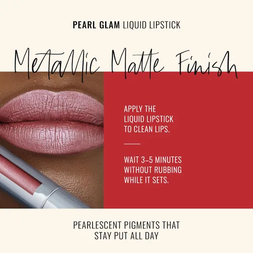 Miniatura 3 de Runway Rogue Pearl Glam - Lápiz labial líquido brillante de larga duración, lápiz labial metálico pale-malva con brillo plateado y dorado, 'Boss