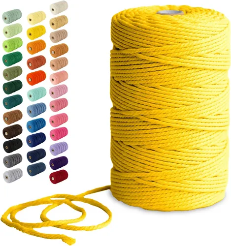 Miniatura 36 de Nook Theory - Cuerda de macramé de 3 mm, 220 yardas de cuerda de algodón, hilo de 4 mm y 5 mm, cuerda para manualidades, perfecta para colgantes
