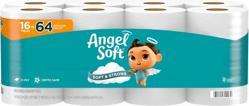 Miniatura 10 de Angel Soft Papel higiénico, 4 mega rollos = 16 rollos regulares, suave y resistente