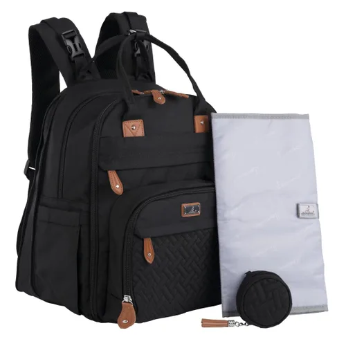 Miniatura 35 de BabbleRoo - Mochila para pañales - Bolso de viaje con artículos esenciales para bebés - Mochila multifuncional resistente al agua, bolso de viaje