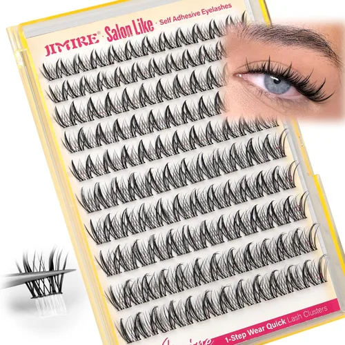 Miniatura 11 de JIMIRE Pestañas postizas de aspecto natural, pestañas postizas esponjosas y finas, pestañas de ojo de gato con banda fina, pestañas postizas