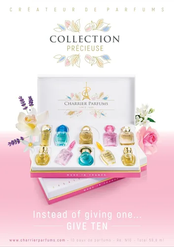 Miniatura 10 de Charrier Parfums - Caja de regalo de 10 Eaux de Parfum - Colección Précieuse - 2.0 fl oz - Fabricado en Provenza, Francia