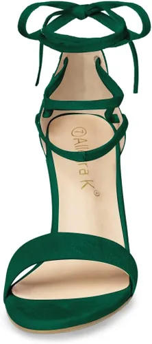 Miniatura 3 de Allegra K - Sandalias de tacón alto con cordones para mujer