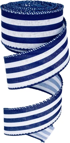 Miniatura 12 de Leecogo Cinta de Pascua con alambre, 1-1/2 x 10 yardas, cinta de rayas amarillas para Pascua, Navidad, corona, primavera, verano, boda, baby shower