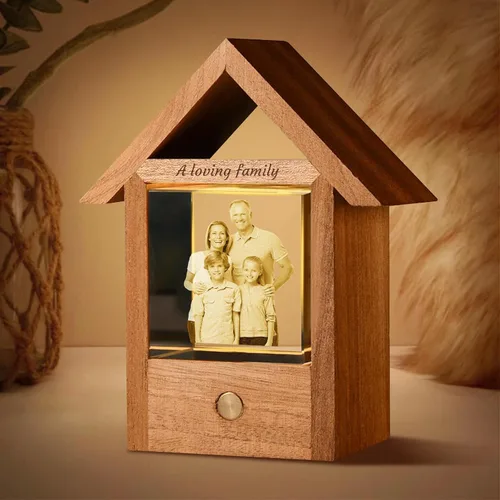 Miniatura 10 de Lámpara de noche personalizada de foto 3D en cristal – Bola de foto de vidrio personalizada con grabado de imagen 3D personalizada, base de madera