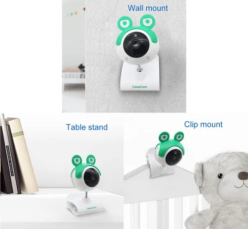 Miniatura 4 de CasaCam BM240 Monitor de video para bebés con pantalla táctil de 5 pulgadas y cámara HD clip, audio bidireccional, canciones de cuna, luz nocturna