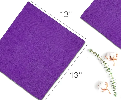 Miniatura 4 de Paquete de 12 paños de primera calidad (13 x 13 pulgadas), 100% algodón hilado en anillo, paños de lujo, toallas faciales ultrasuaves, paños