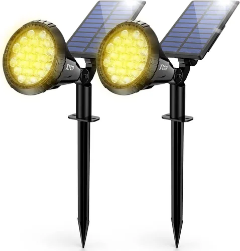 Miniatura 14 de Focos Solares Al Aire Libre Cambio De Color, Luces De Mástil De Bandera Ajustables 180°, Luces De Jardín Solares Impermeables IP67, Luces De Pared