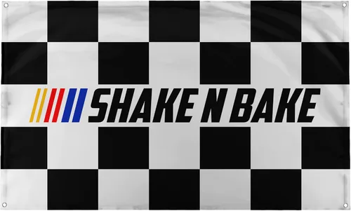Banger - Ricky Bobby Talladega Nights Shake N Bake motivacional motivacional para oficina, gimnasio, dormitorio, decoración de pared con una bandera