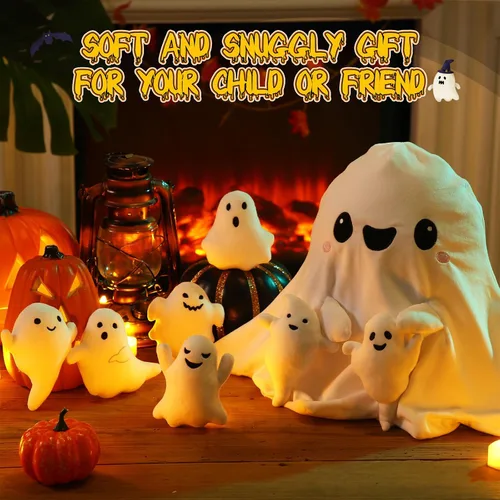 Miniatura 5 de Liliful Juego de juguetes de peluche fantasma de 16 pulgadas, almohada de peluche fantasma para mamá con 7 lindos bebés de felpa suaves
