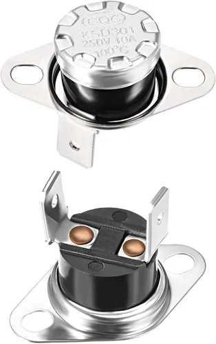 Miniatura 20 de uxcell KSD301 Termostato 104.0 °F/104°F 10A N.C Ajustar interruptor de temperatura de disco rápido para microondas, horno, cafetera 2 piezas