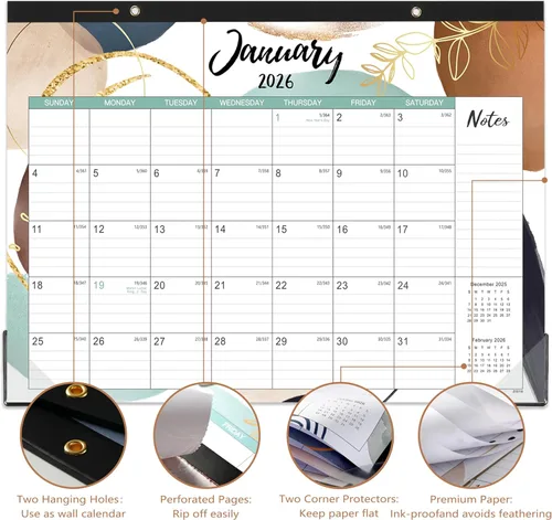 Miniatura 4 de Calendario 2026 - Calendario de Escritorio 2026, ENE.2026 - DIC.2026, Calendario de Escritorio Grande de 12 Meses 14.6" x 11.5", Calendario 2026