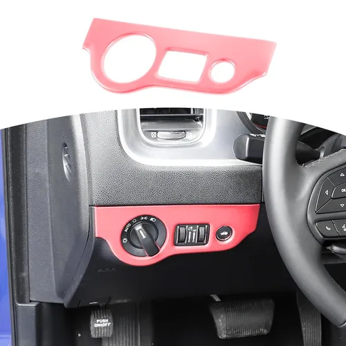Miniatura 12 de RT-TCZ para Dodge Challenger 2015 en adelante, Panel de interruptor de faro Challenger, Cubierta de recorte para interior azul, Accesorios 1 pieza