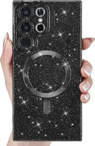 Miniatura 27 de Svanove Funda magnética con purpurina para Samsung Galaxy S22, compatible con Magsafe Cute, brillante, brillante, estética, dura y brillante