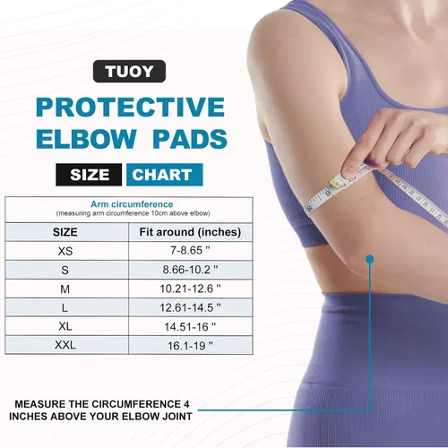 Miniatura 5 de Mangas de brazo acolchadas con protección a prueba de golpes para el codo y antebrazo, para fútbol, baloncesto, voleibol y fútbol, pack de 2