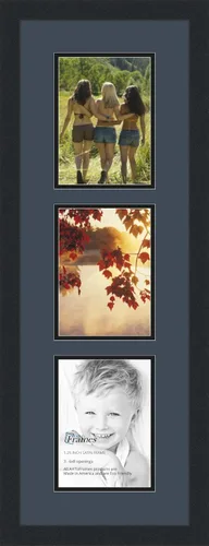 Miniatura 154 de ArtToFrames Marco de fotos tipo collage con estera doble con 3 aberturas de 5x7 y marco negro satinado Uva