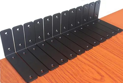 Miniatura 58 de Paquete de 12 soportes de estante en L de 8 pulgadas de largo x 6 pulgadas de alto x 1.5 pulgadas de ancho, 5 mm de grosor, soporte de estante en L
