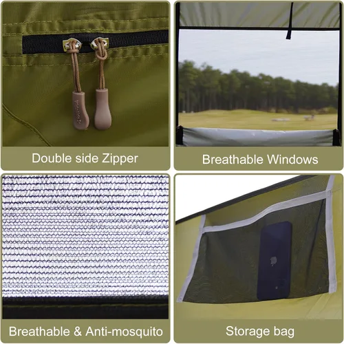 Miniatura 8 de Vidalido Tienda de ducha para acampar al aire libre, fácil instalación, tienda de campaña de privacidad, vestuario, tiendas de campaña portátiles