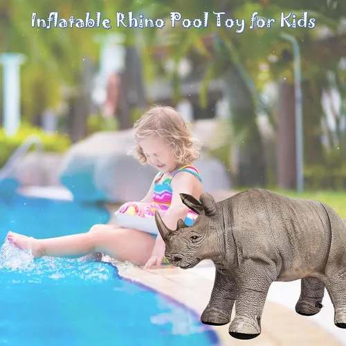 Miniatura 7 de Jet Creations an-Rhino - Animal inflable de rinoceronte blanco de 36.0 in, decoración de fiesta, accesorio de fotos de animales de peluche