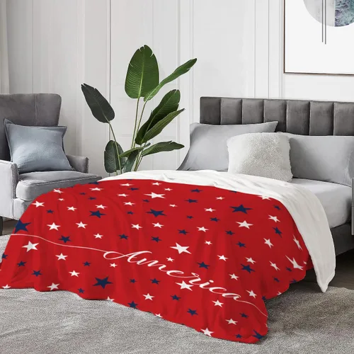 Miniatura 45 de YeeJu Manta de bandera estadounidense para bebé, patriótica para el 4 de julio, Día de los Caídos, 4 de julio, manta de forro polar para niños